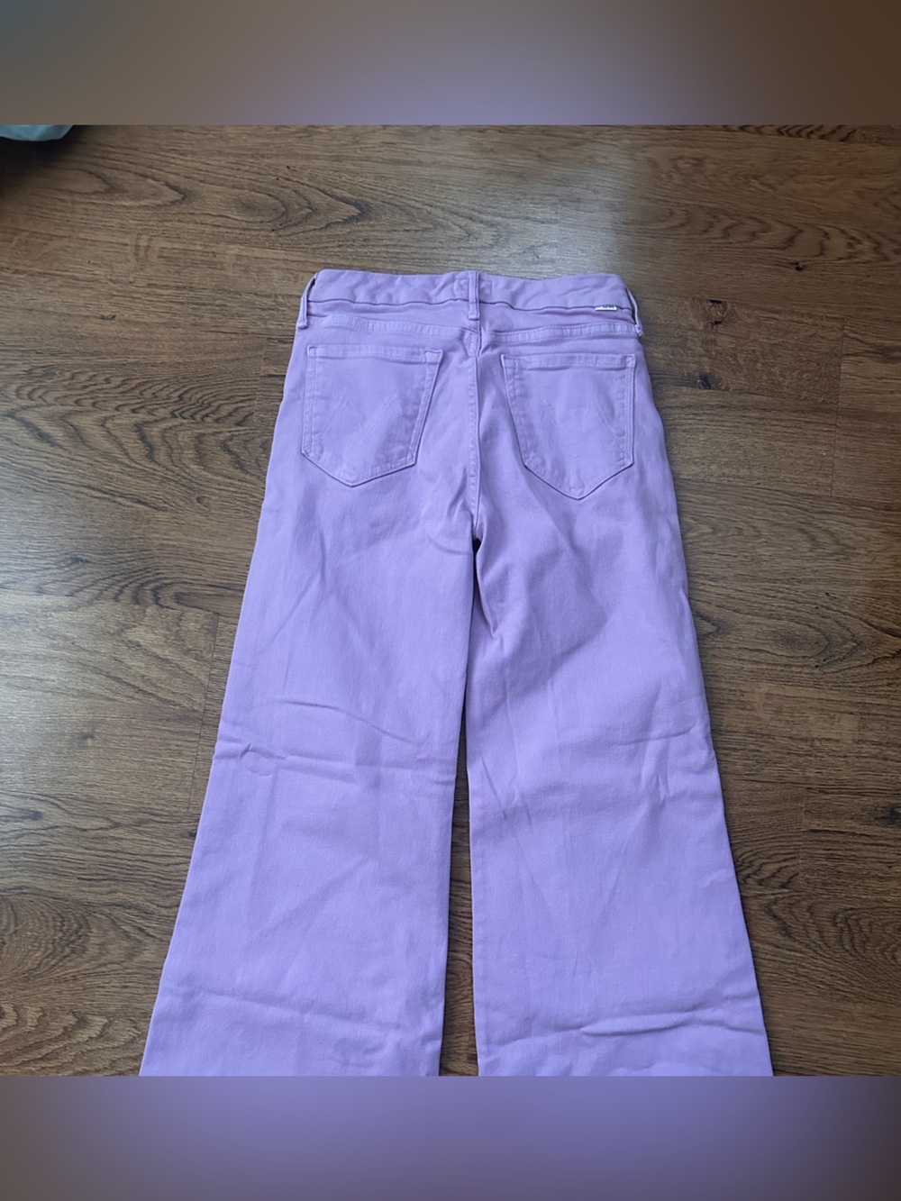 MOTHER Lavender Wide-Leg Flare Jeans 26 The Roller Sneak Second Chance raw hem - Picture 2 of 8
